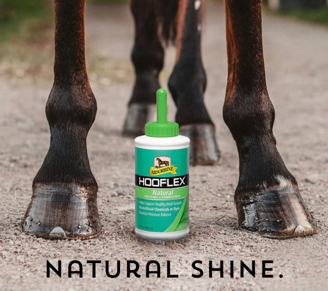 Absorbine Hooflex All Natural Hoof Dressing & Conditioner w/ Brush, 15 oz