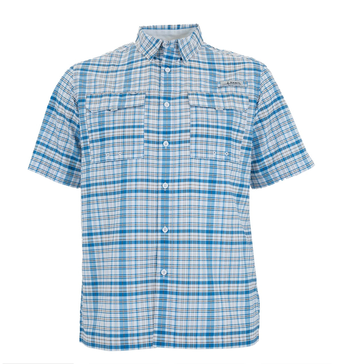 Habit Mens Short Sleeve River Shirt Baitfish Plaid