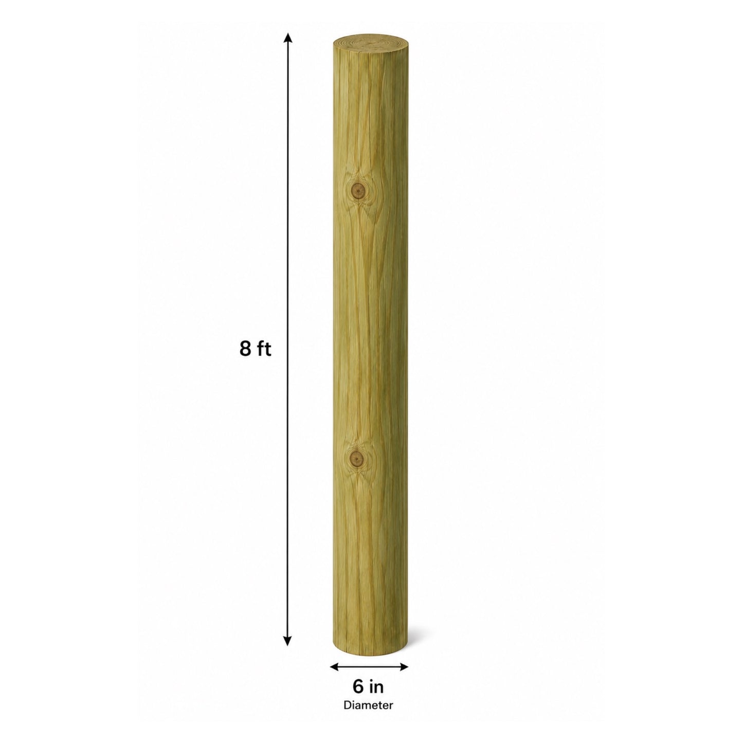 Treated Wood Fence Posts 6-in x 8-ft