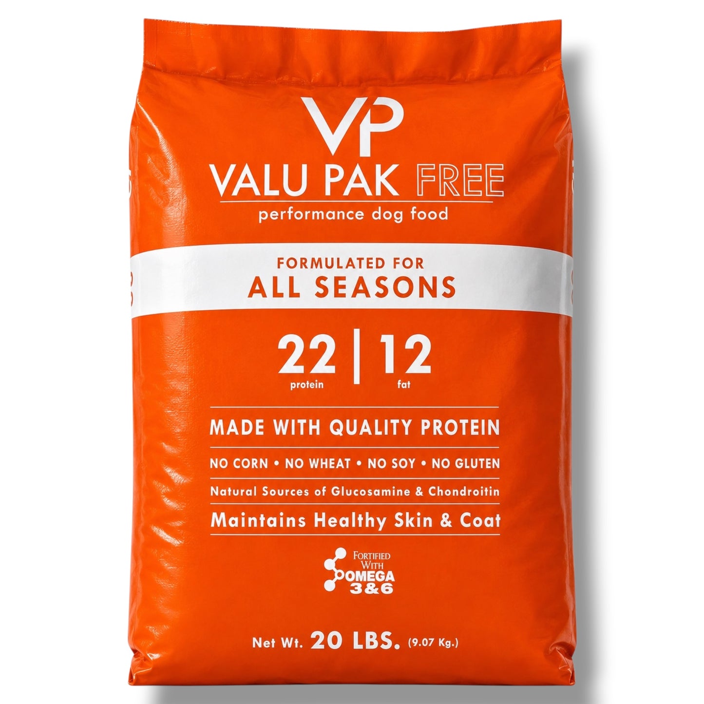 Valu-Pak Free 22/12 Performance Dog Food (Orange Bag), 20-lbs