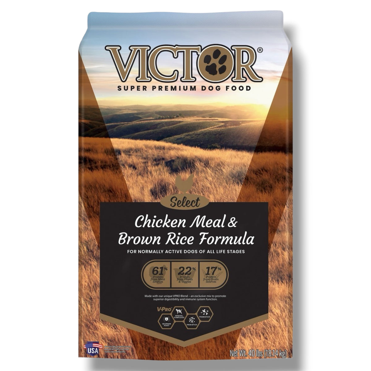 Victor Chicken & Brown Rice 40 lb