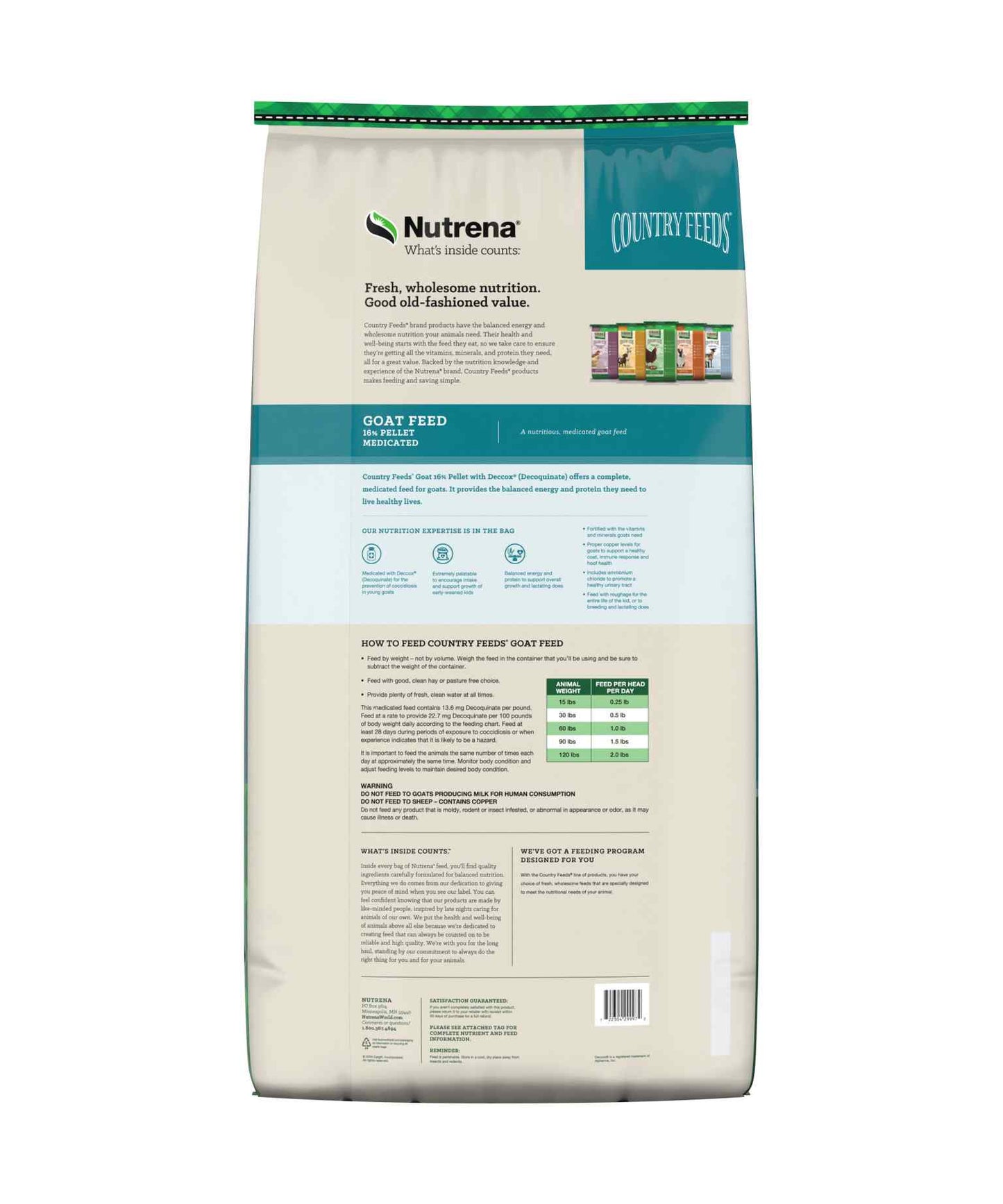 Nutrena 16% Medicated Goat Feed w/ Decox 50-lbs
