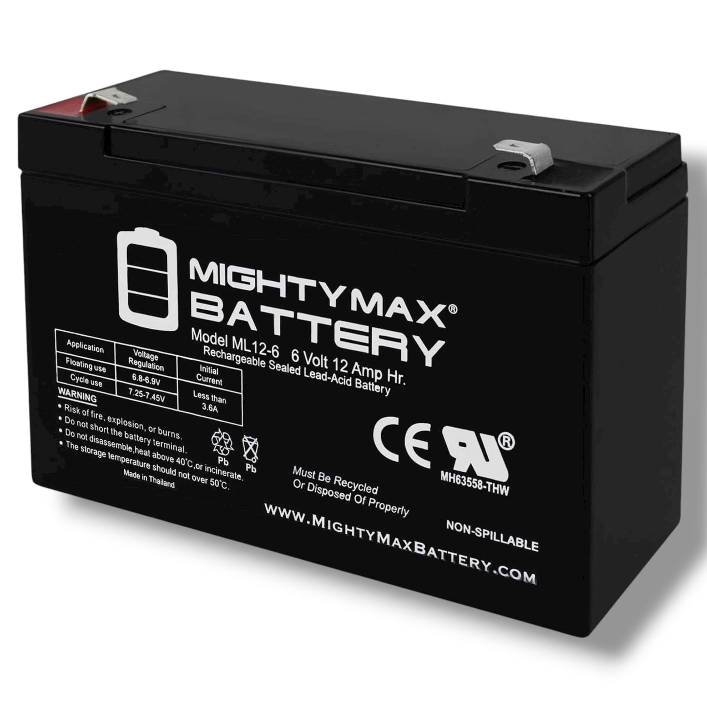 Mighty Max Battery 6V 12AH Rechargeable Replacement Battery
