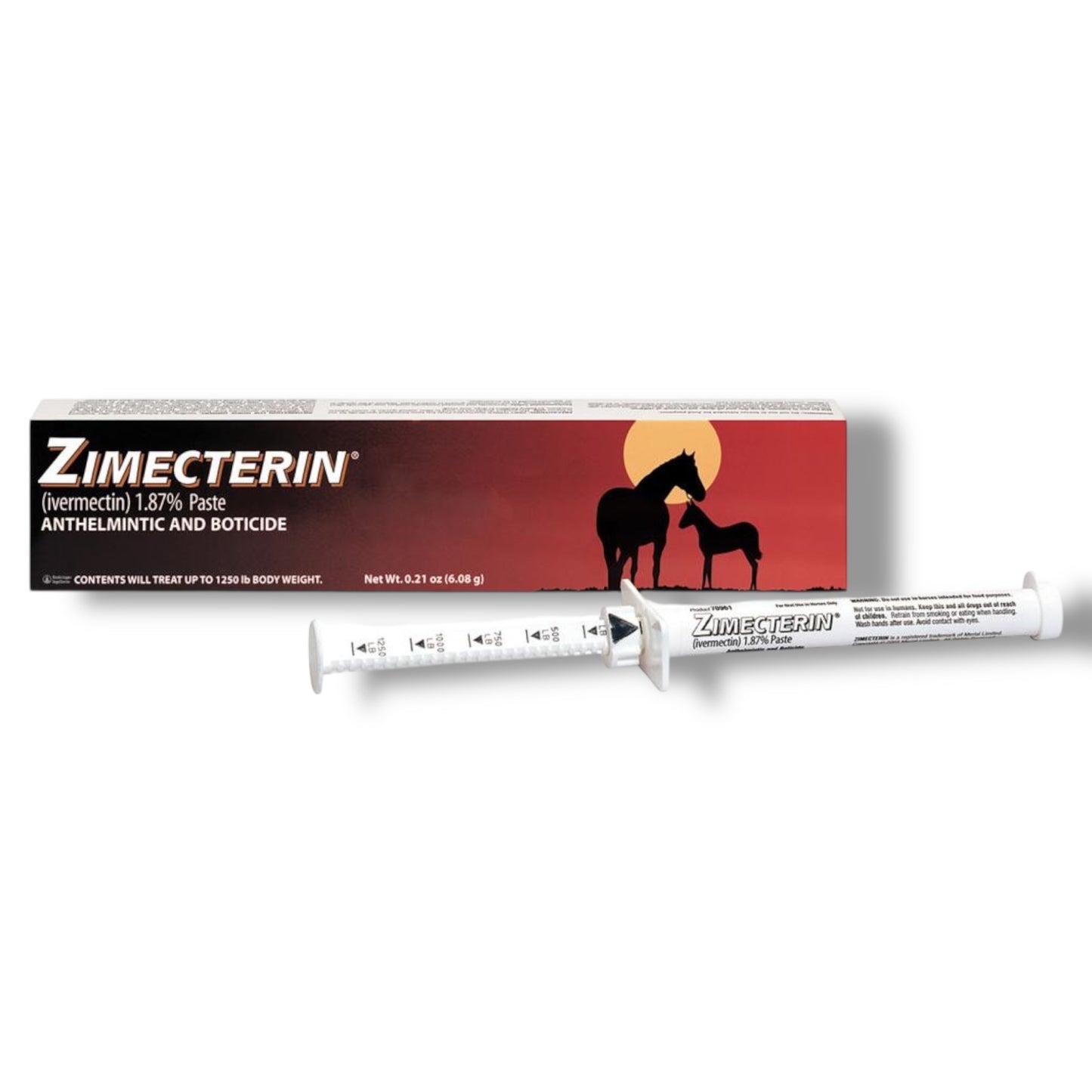 Zimecterin (ivermectin 1.87%) Paste Horse Dewormer, 1250-lb dose