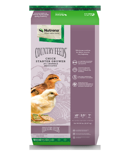 Chick Starter Grower 18% Nutrena Country Feeds Medicated