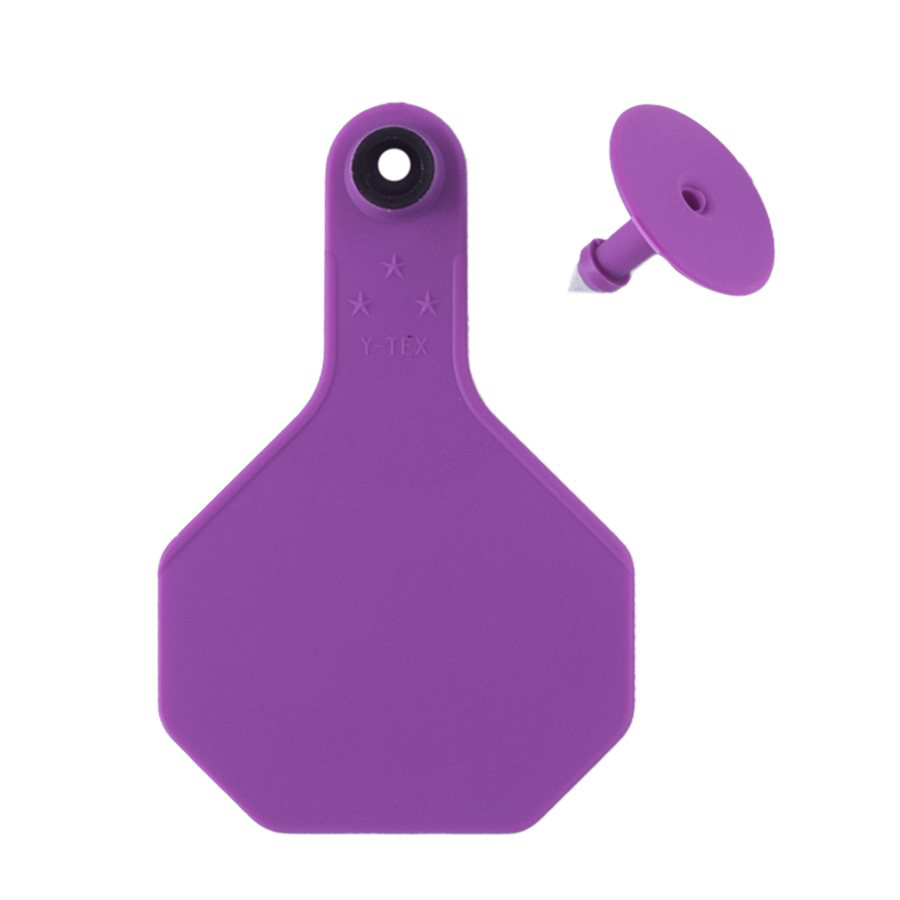 Y Tex Numbered 2 Piece Ear Tags Purple