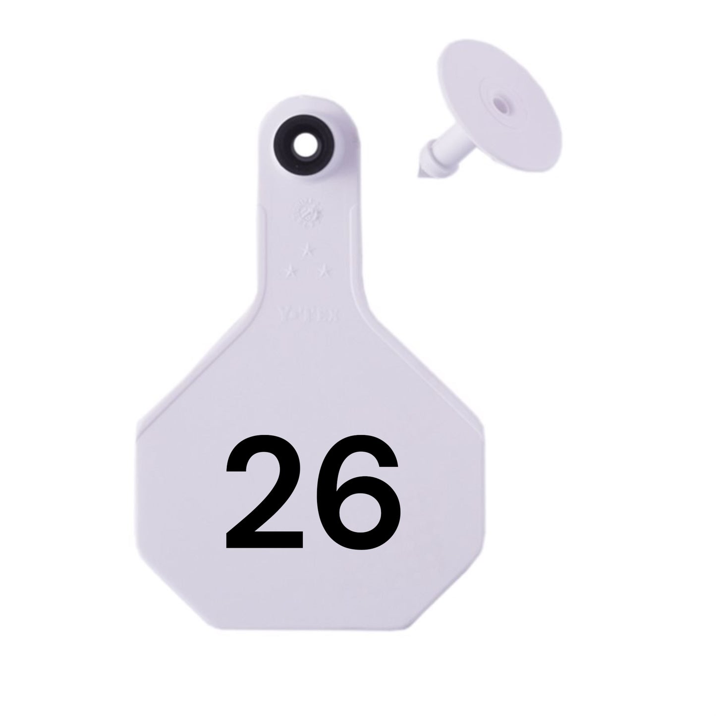Y Tex Numbered 2 Piece Tags White