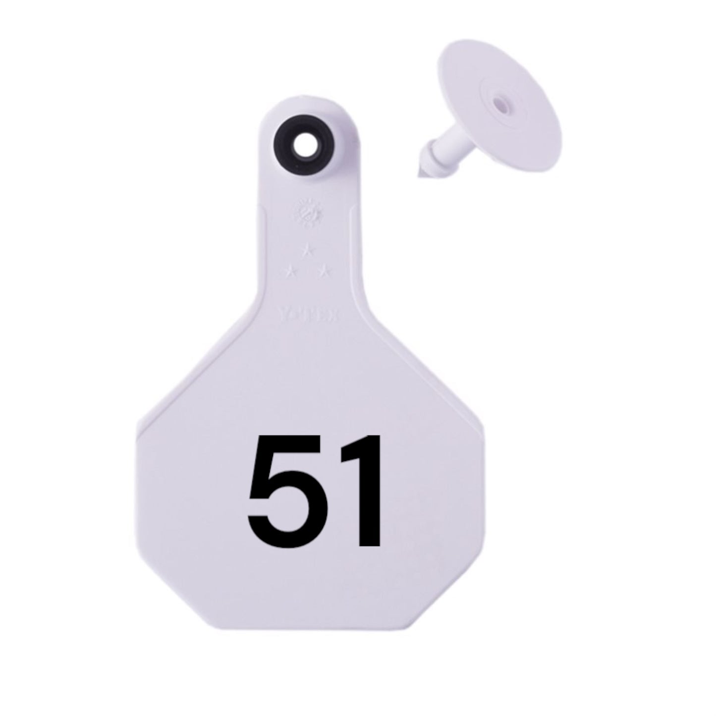 Y Tex Numbered 2 Piece Tags White