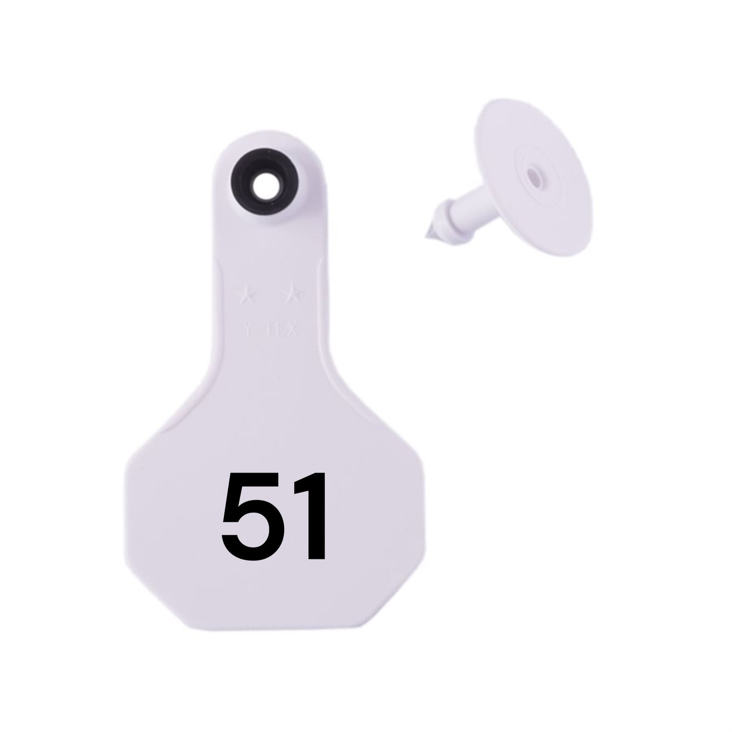 Y Tex Numbered 2 Piece Tags White