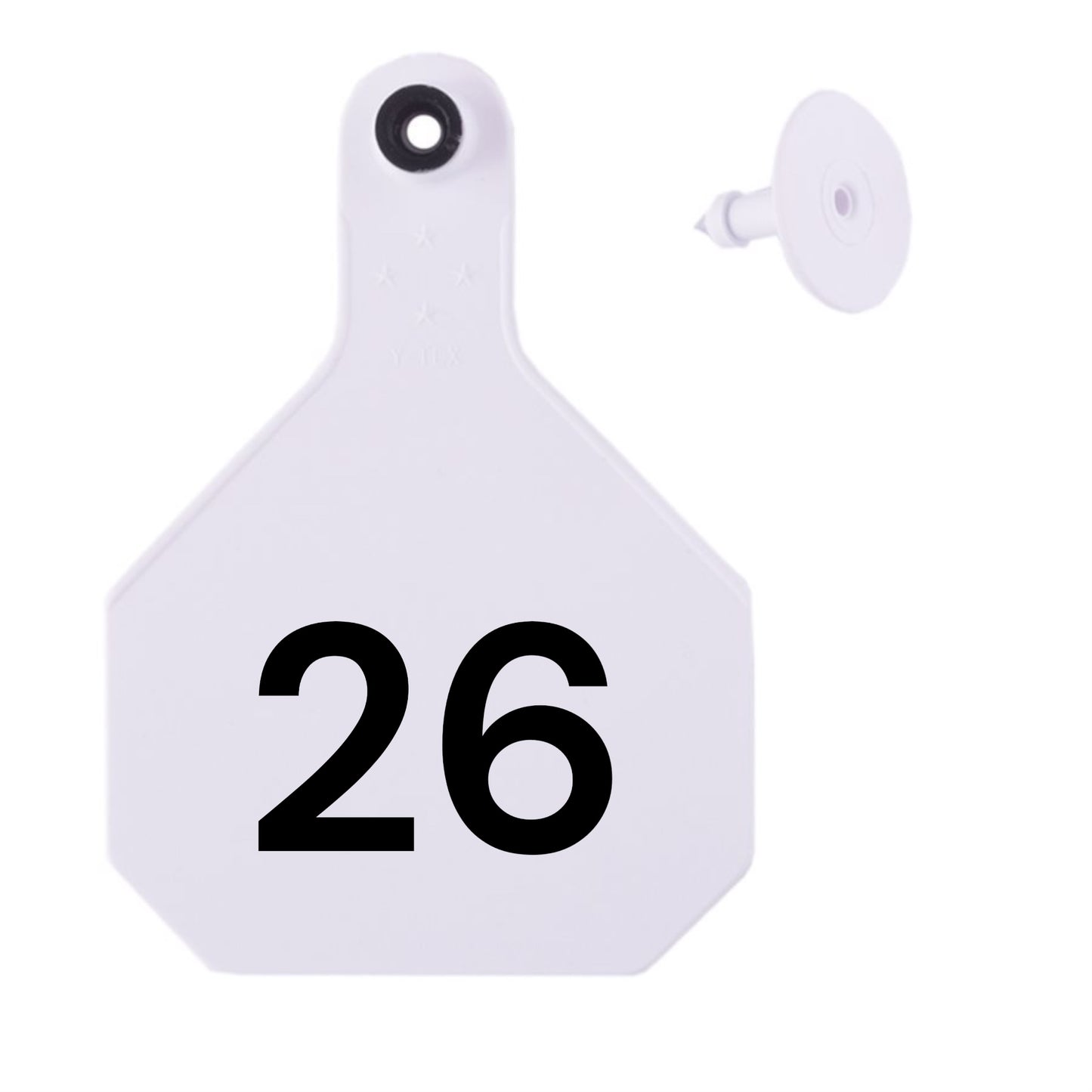 Y Tex Numbered 2 Piece Tags White
