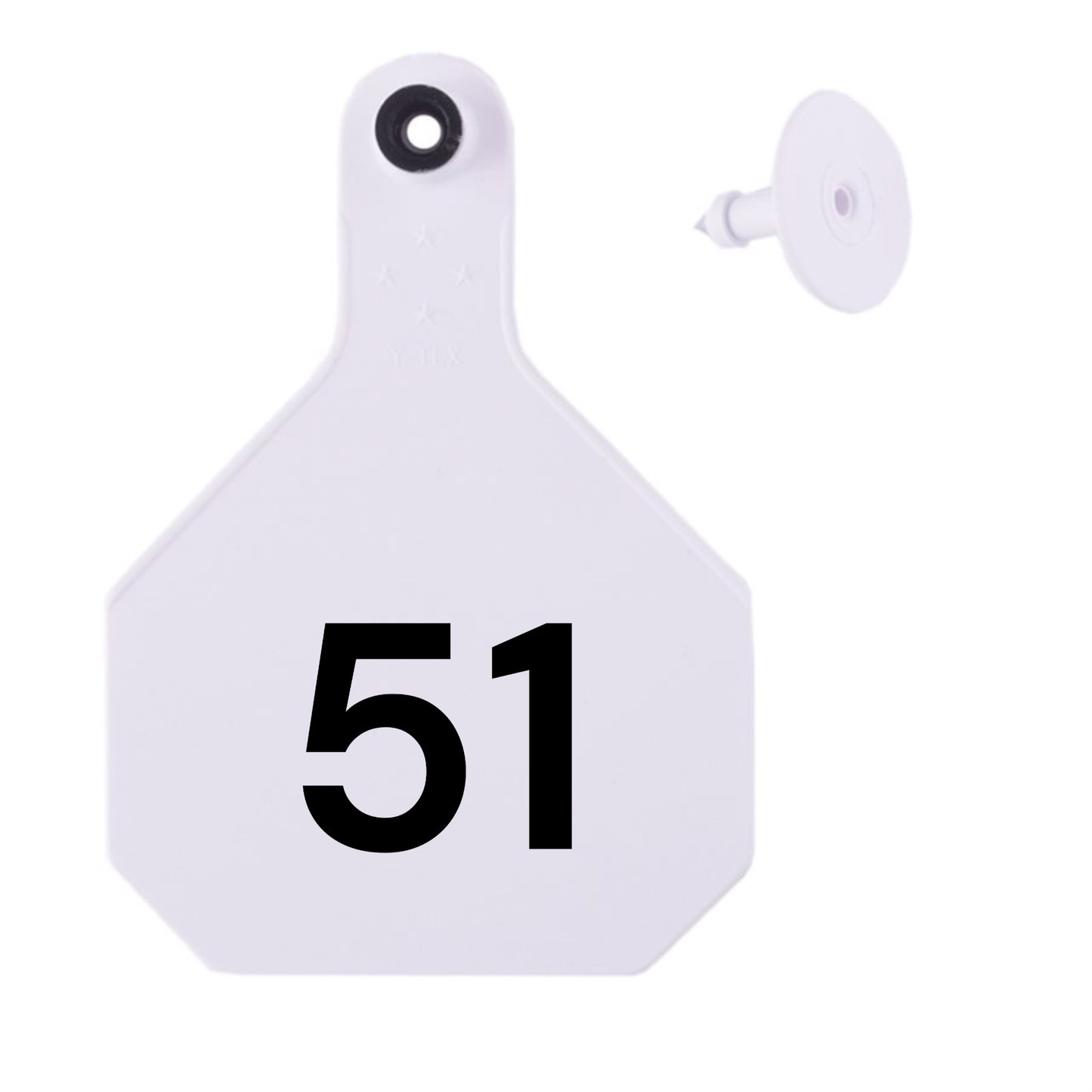 Y Tex Numbered 2 Piece Tags White