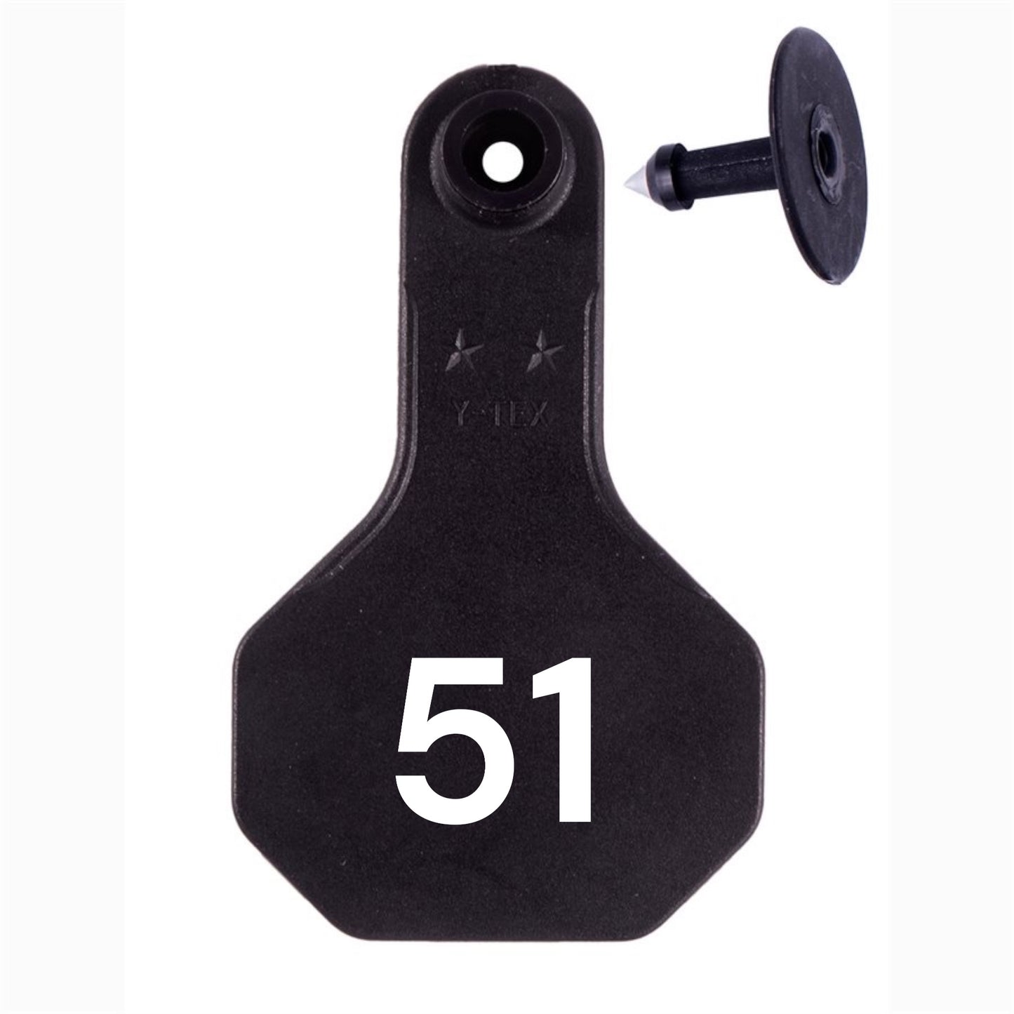 Y Tex Numbered 2 Piece Ear Tags Black
