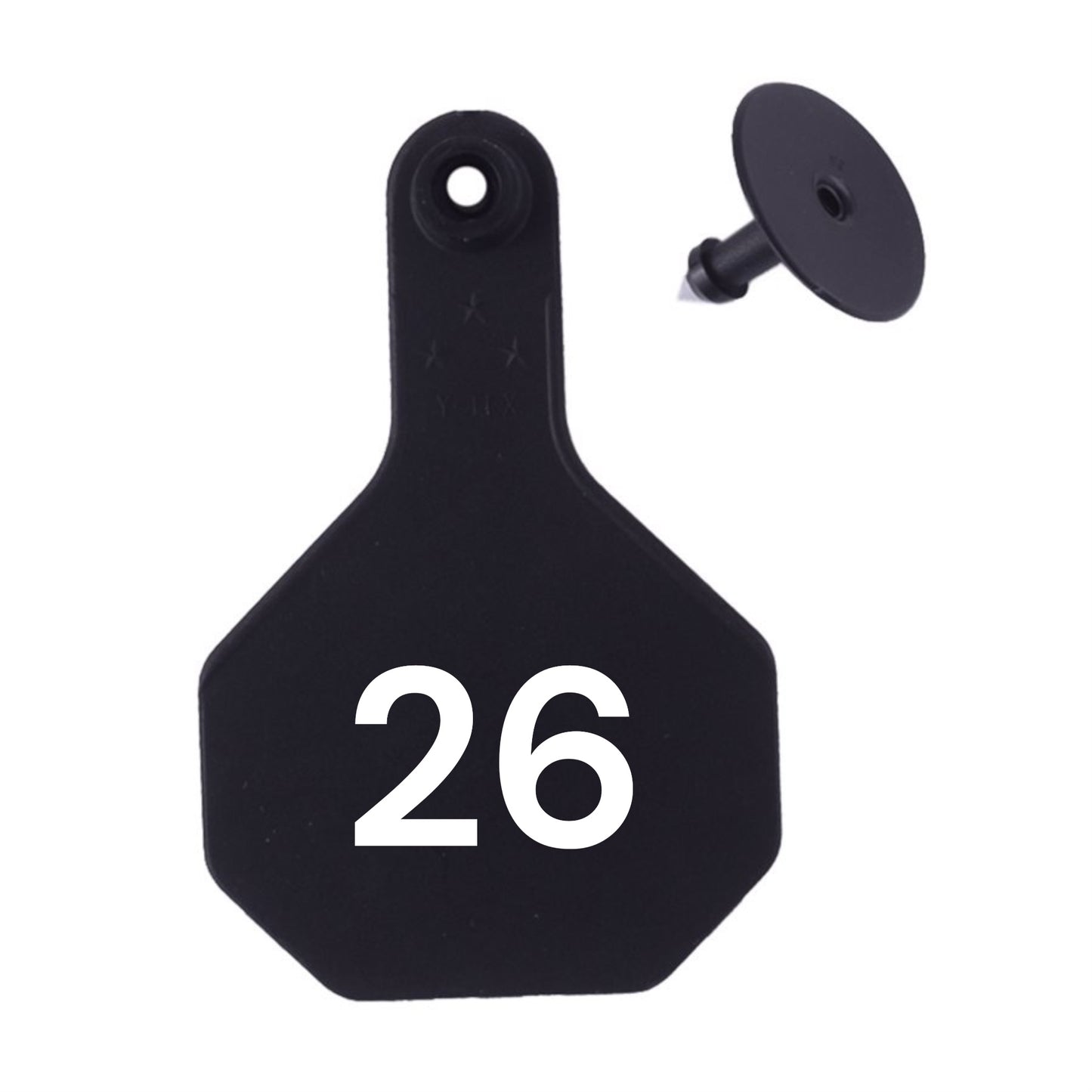 Y Tex Numbered 2 Piece Ear Tags Black