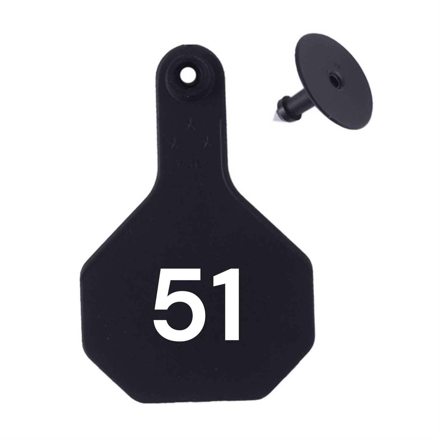 Y Tex Numbered 2 Piece Ear Tags Black