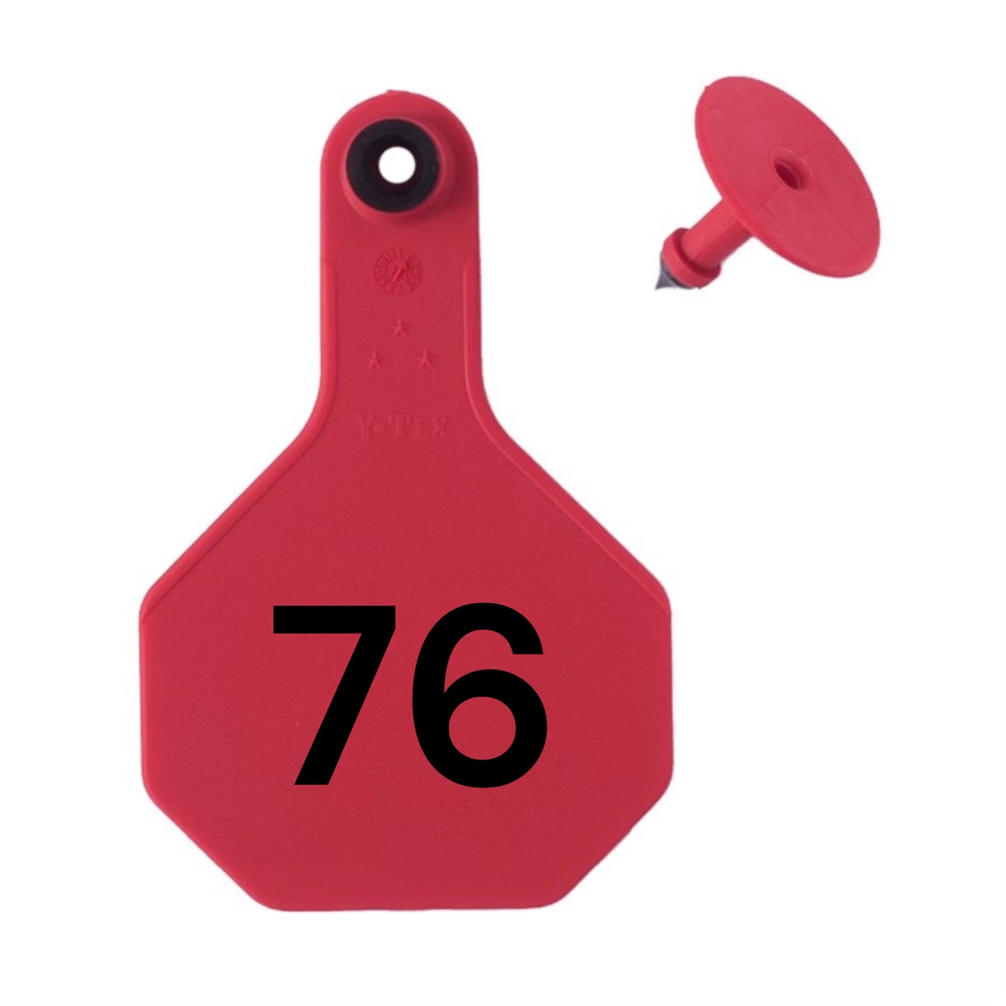 Y Tex Numbered 2 Piece Ear Tags Red