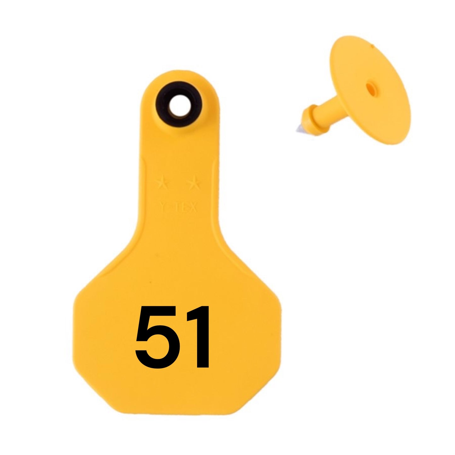 Y Tex Numbered 2 Piece Ear Tags Yellow