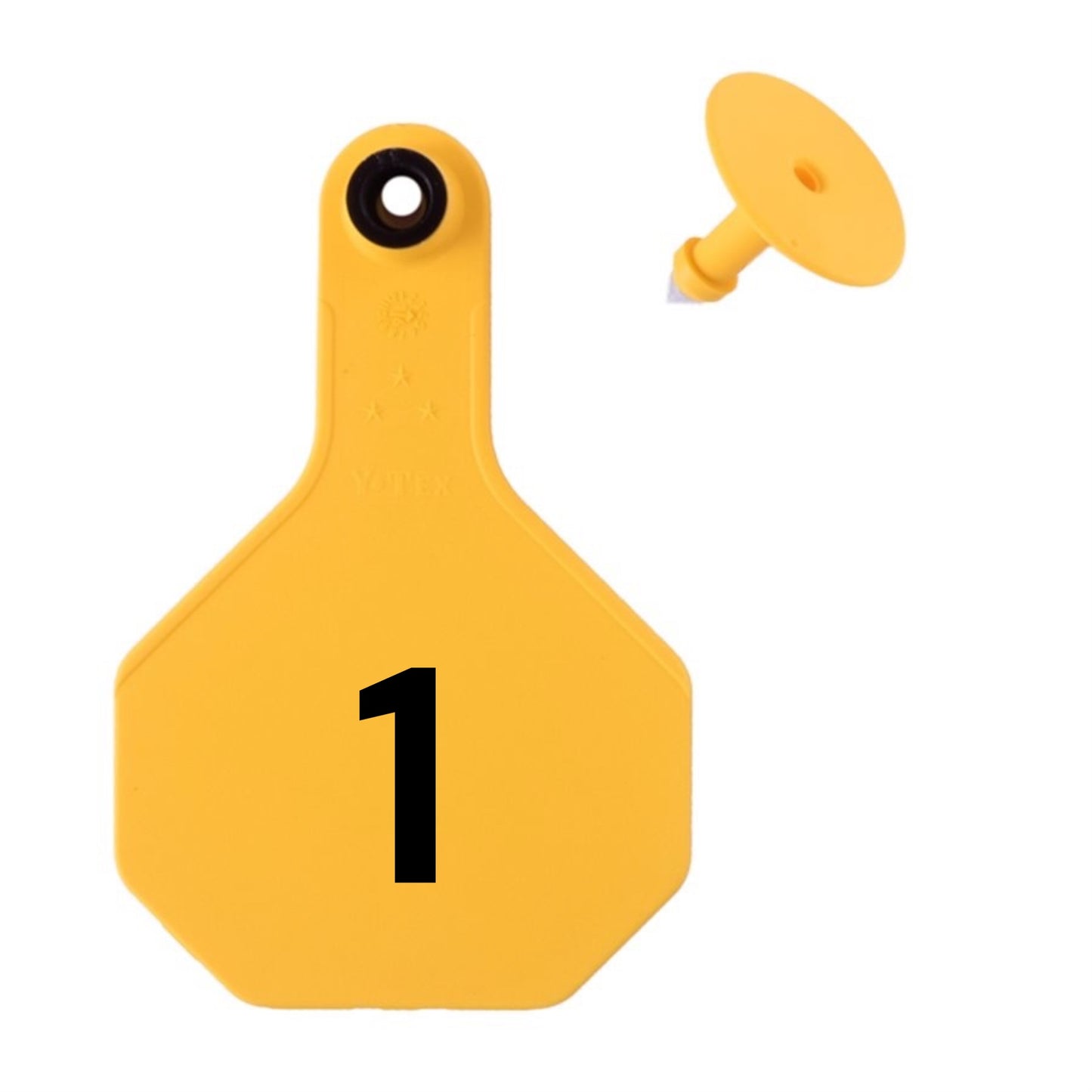 Y Tex Numbered 2 Piece Ear Tags Yellow