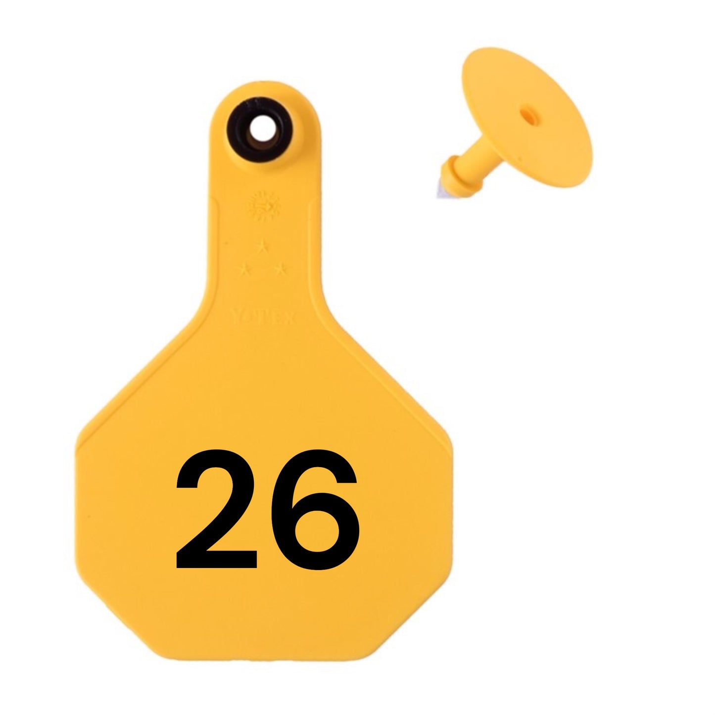 Y Tex Numbered 2 Piece Ear Tags Yellow