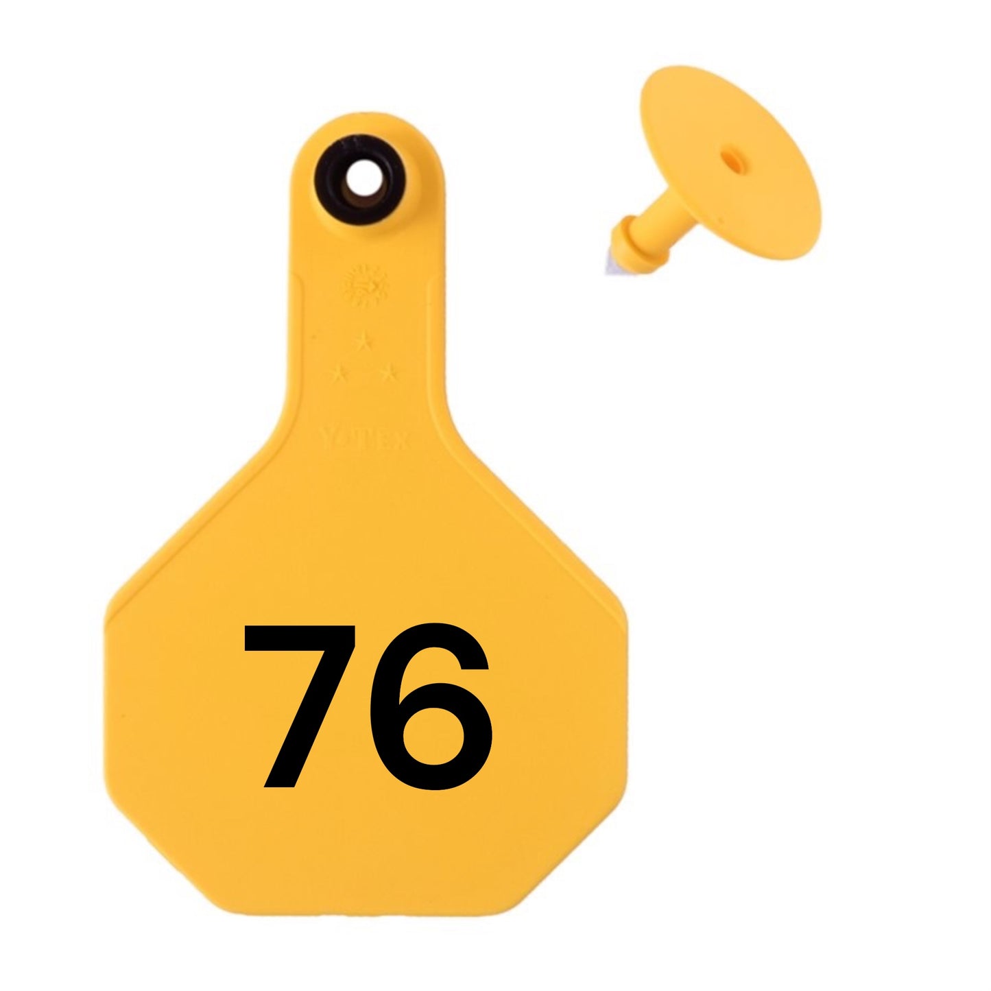 Y Tex Numbered 2 Piece Ear Tags Yellow