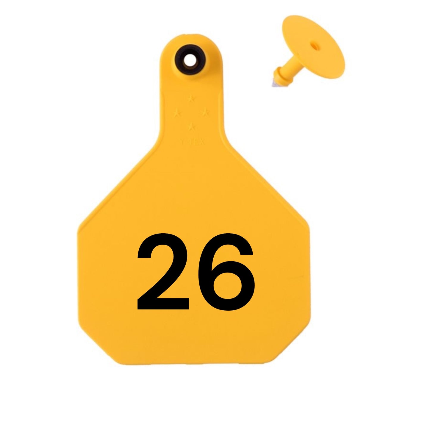 Y Tex Numbered 2 Piece Ear Tags Yellow