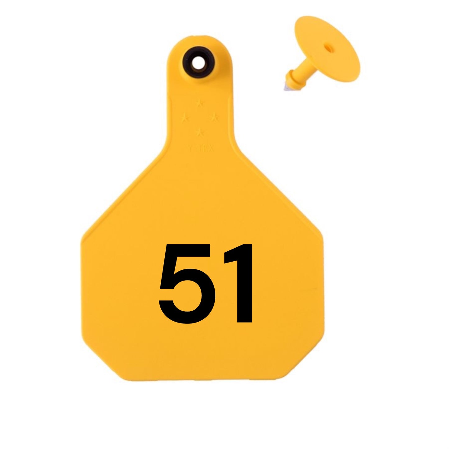 Y Tex Numbered 2 Piece Ear Tags Yellow