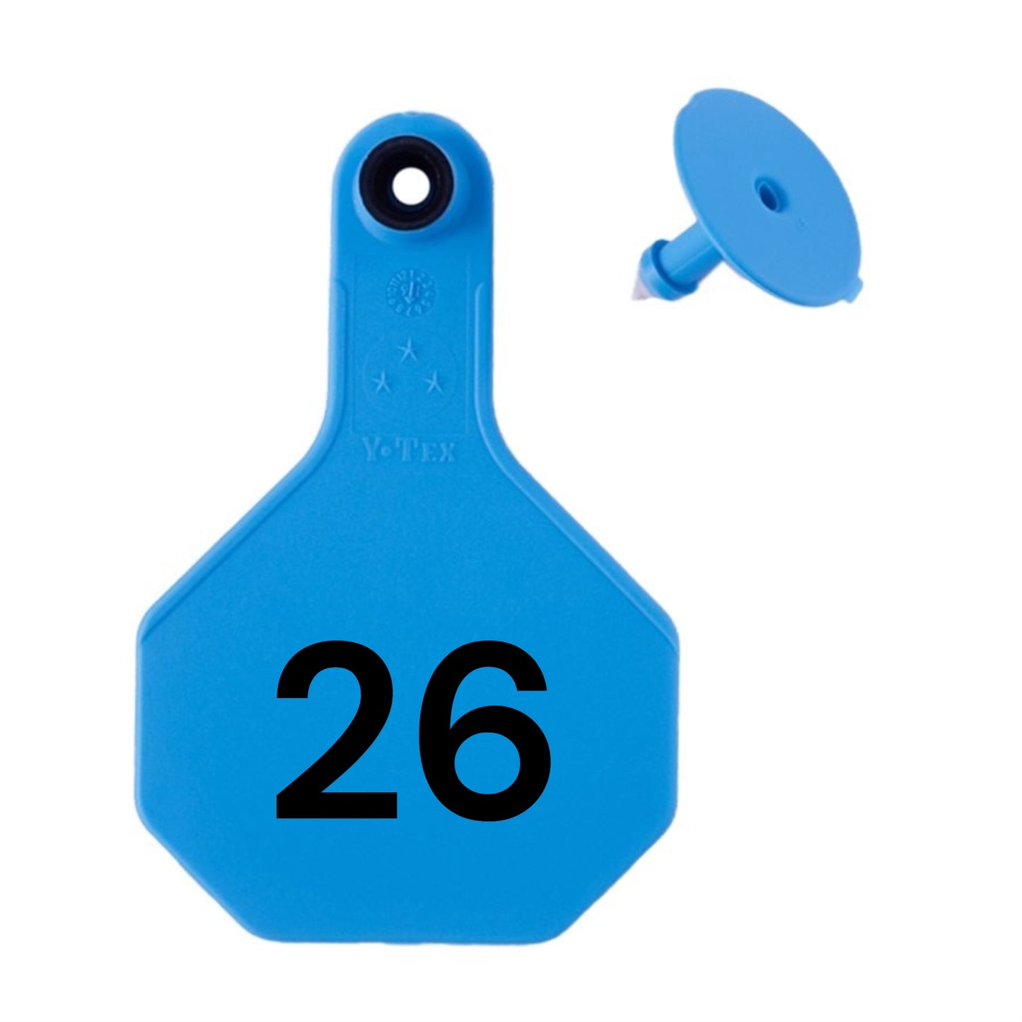 Y Tex Numbered 2 Piece Ear Tags Blue