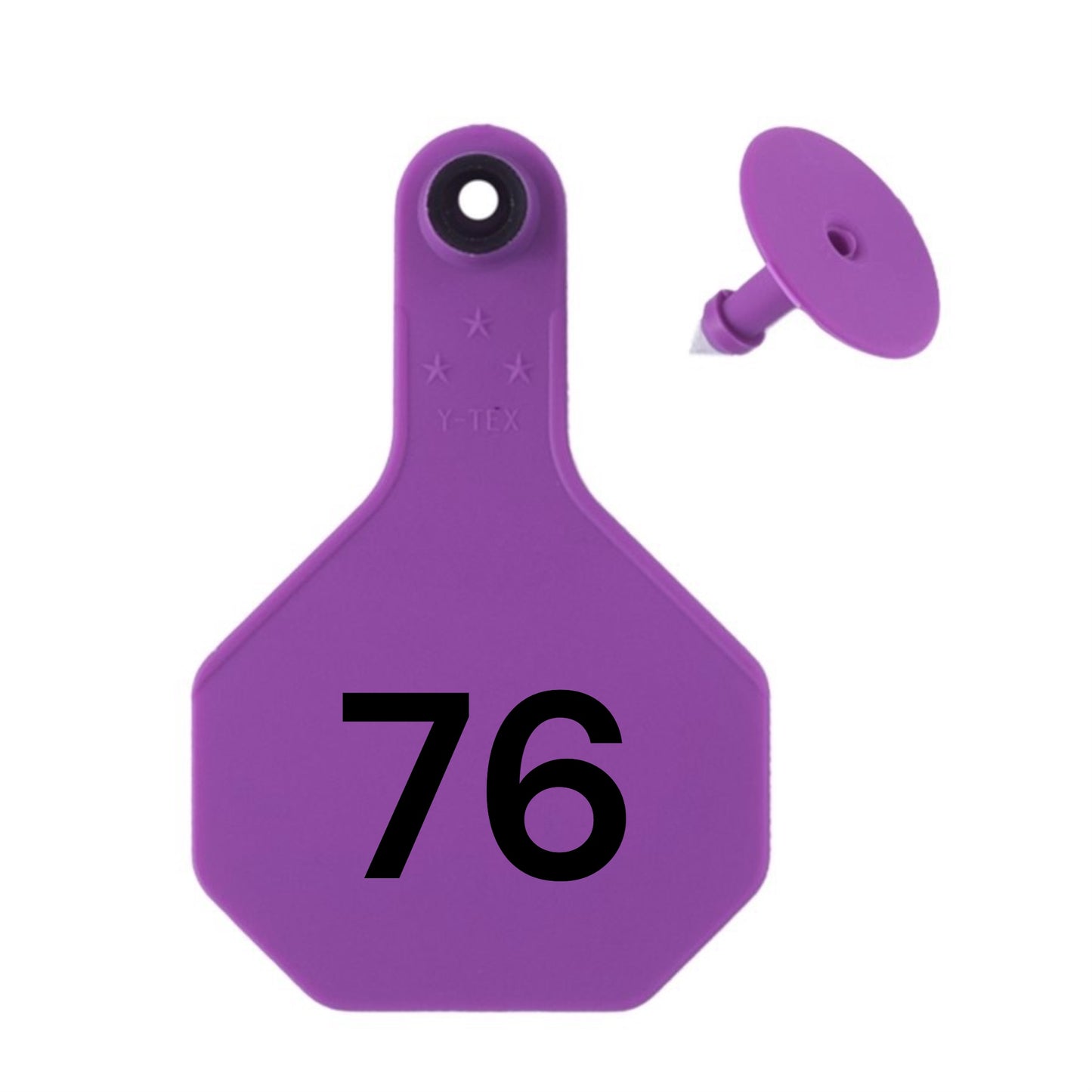 Y Tex Numbered 2 Piece Ear Tags Purple