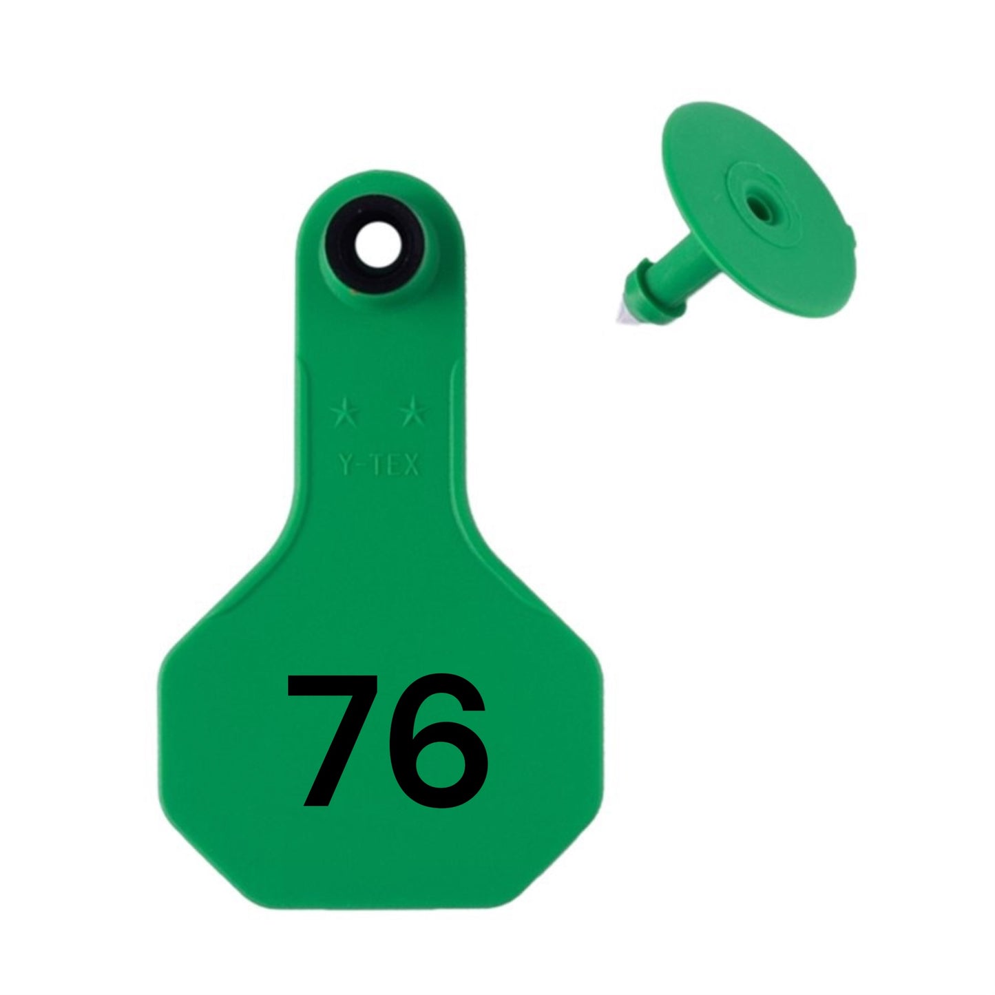 Y Tex Numbered 2 Piece Ear Tags Green