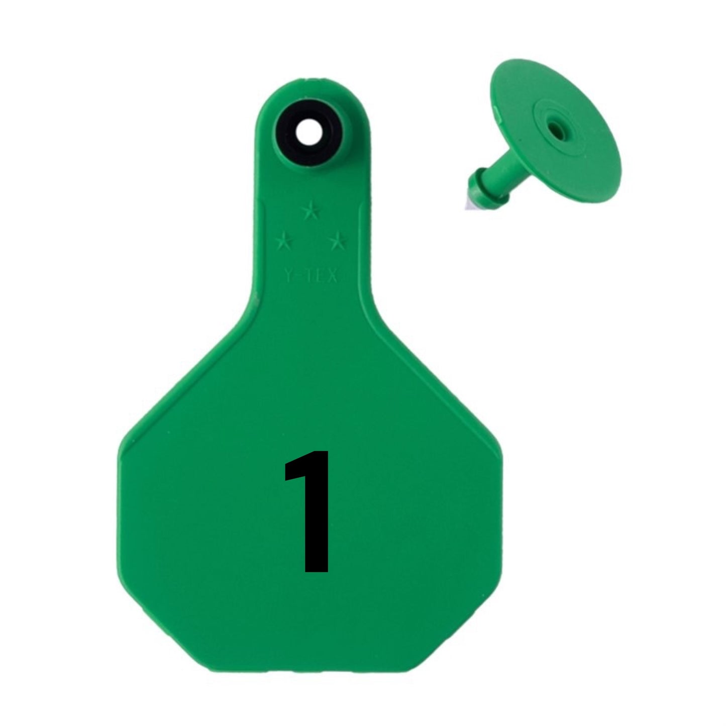 Y Tex Numbered 2 Piece Ear Tags Green