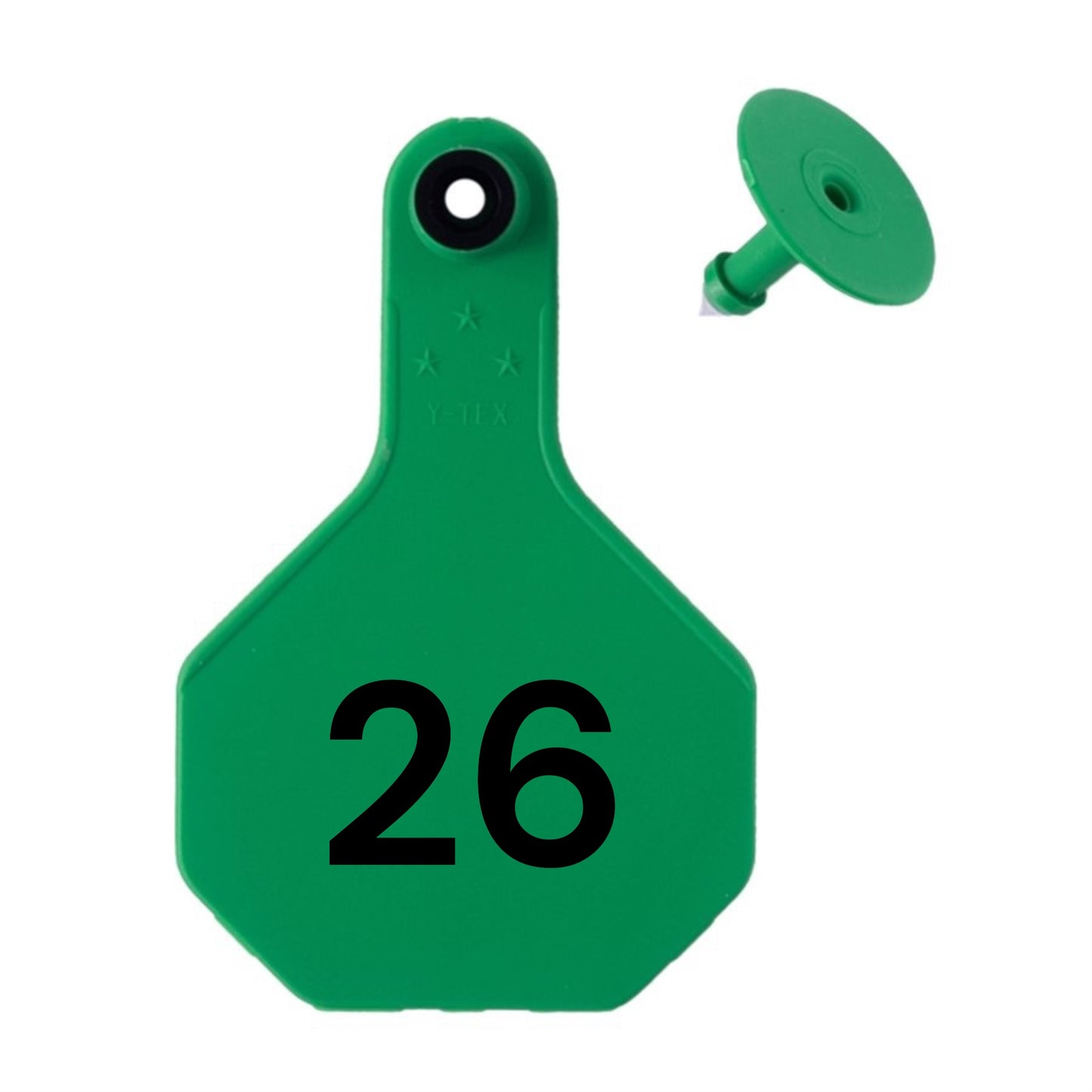 Y Tex Numbered 2 Piece Ear Tags Green