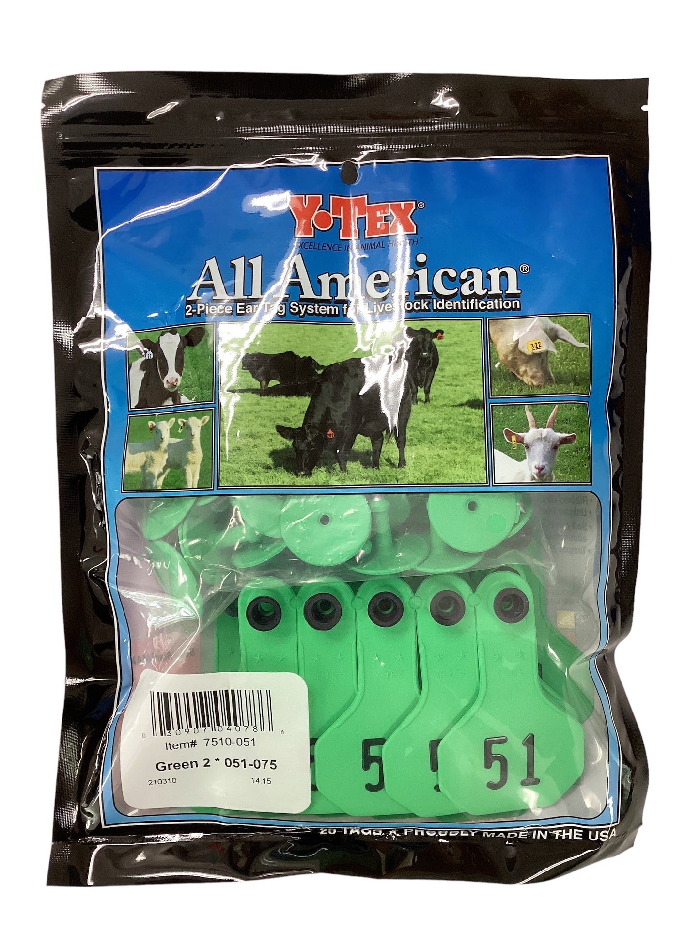 Y Tex Ear Tags Green