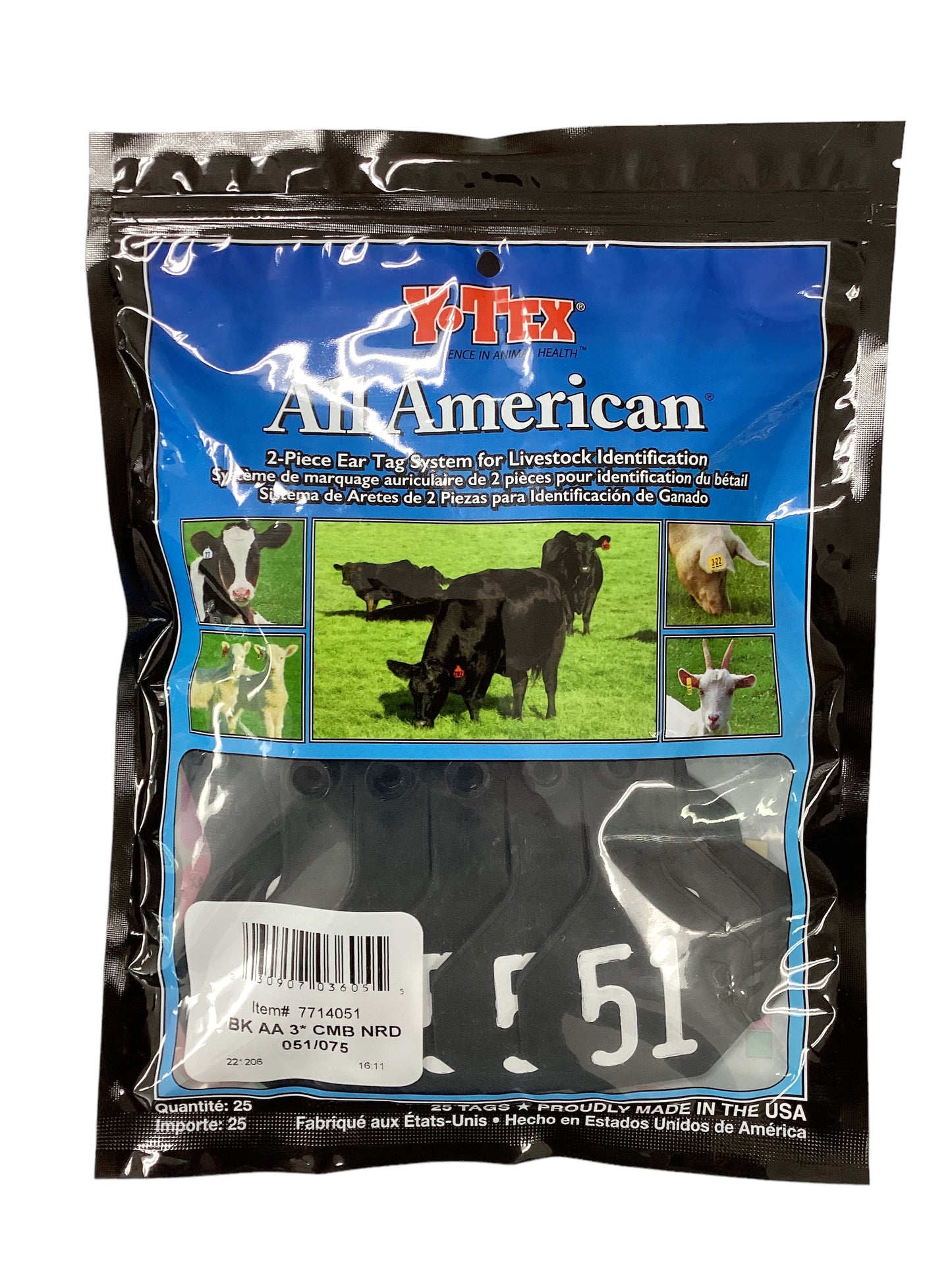 Y Tex Ear Tags Black