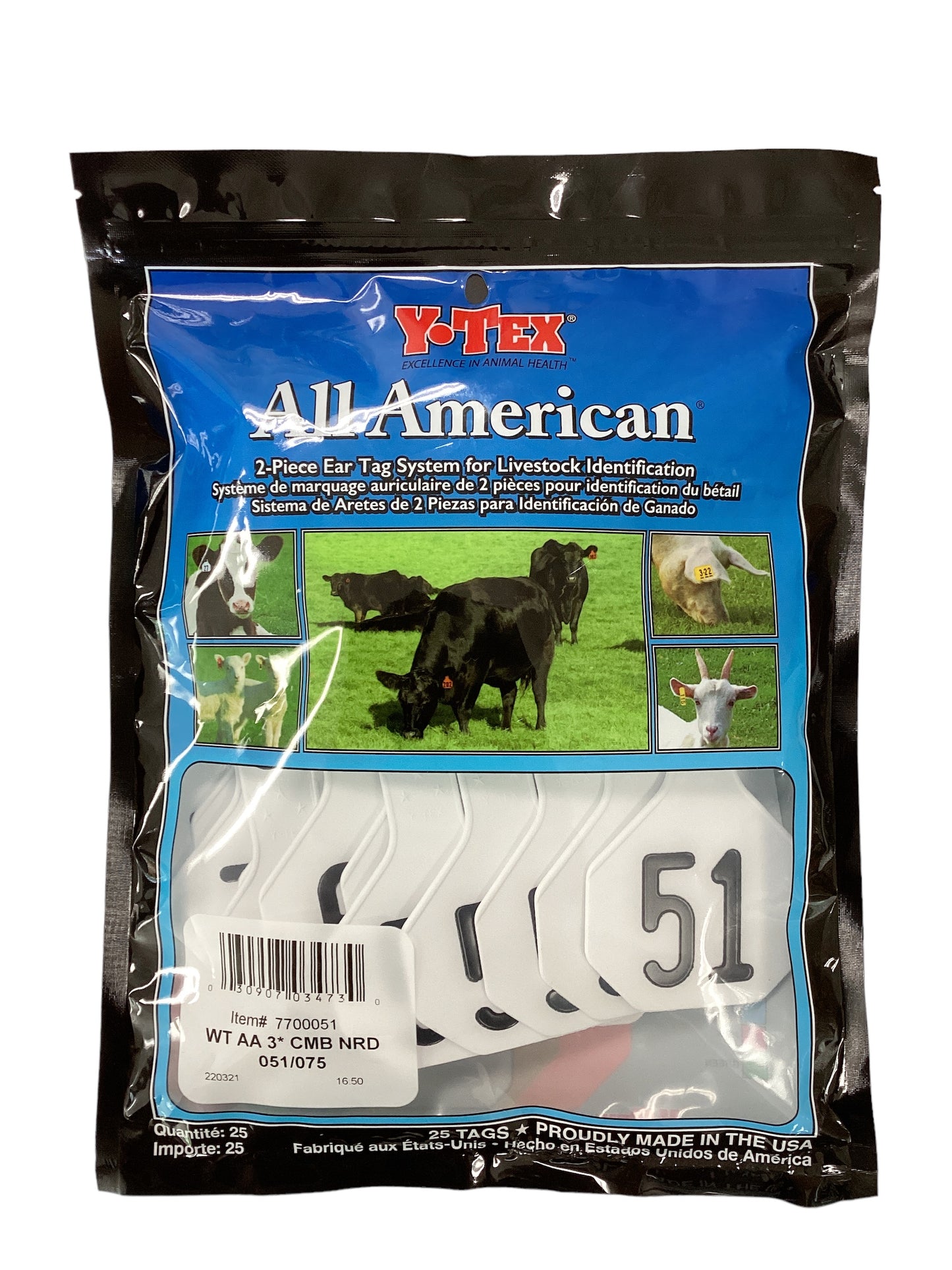 Y Tex Ear Tags White
