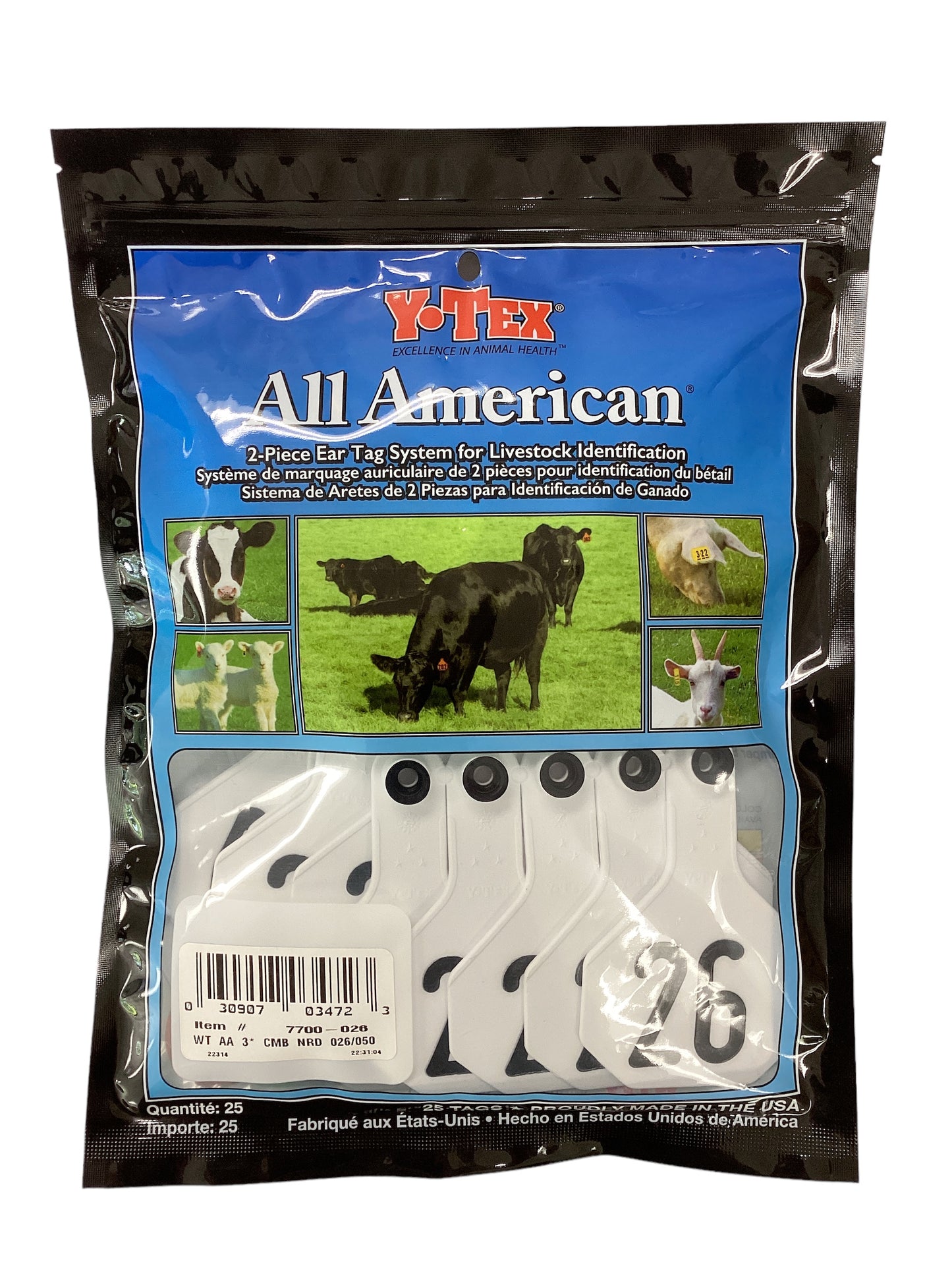 Y Tex Ear Tags White