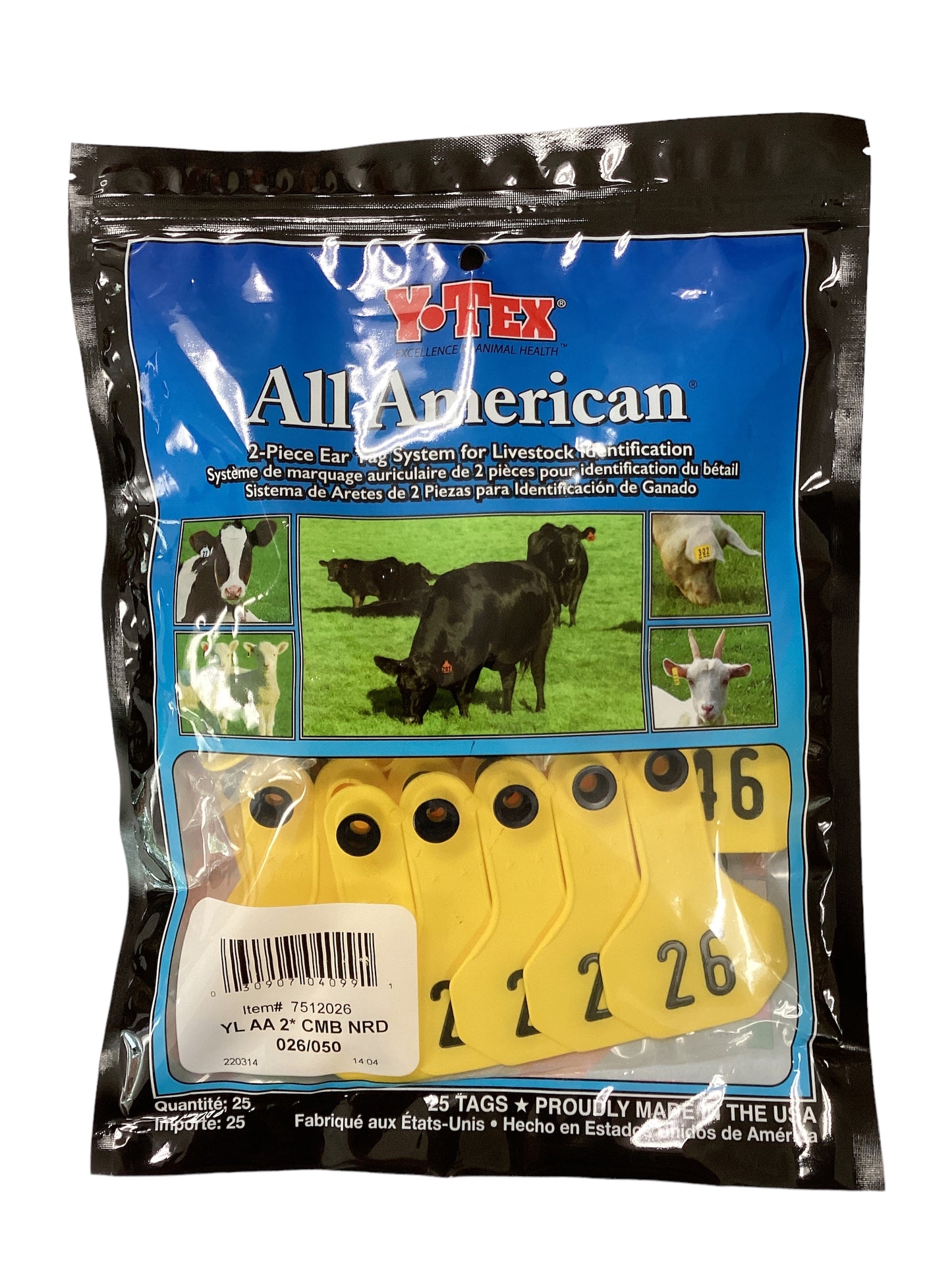 Y Tex Ear Tags Yellow