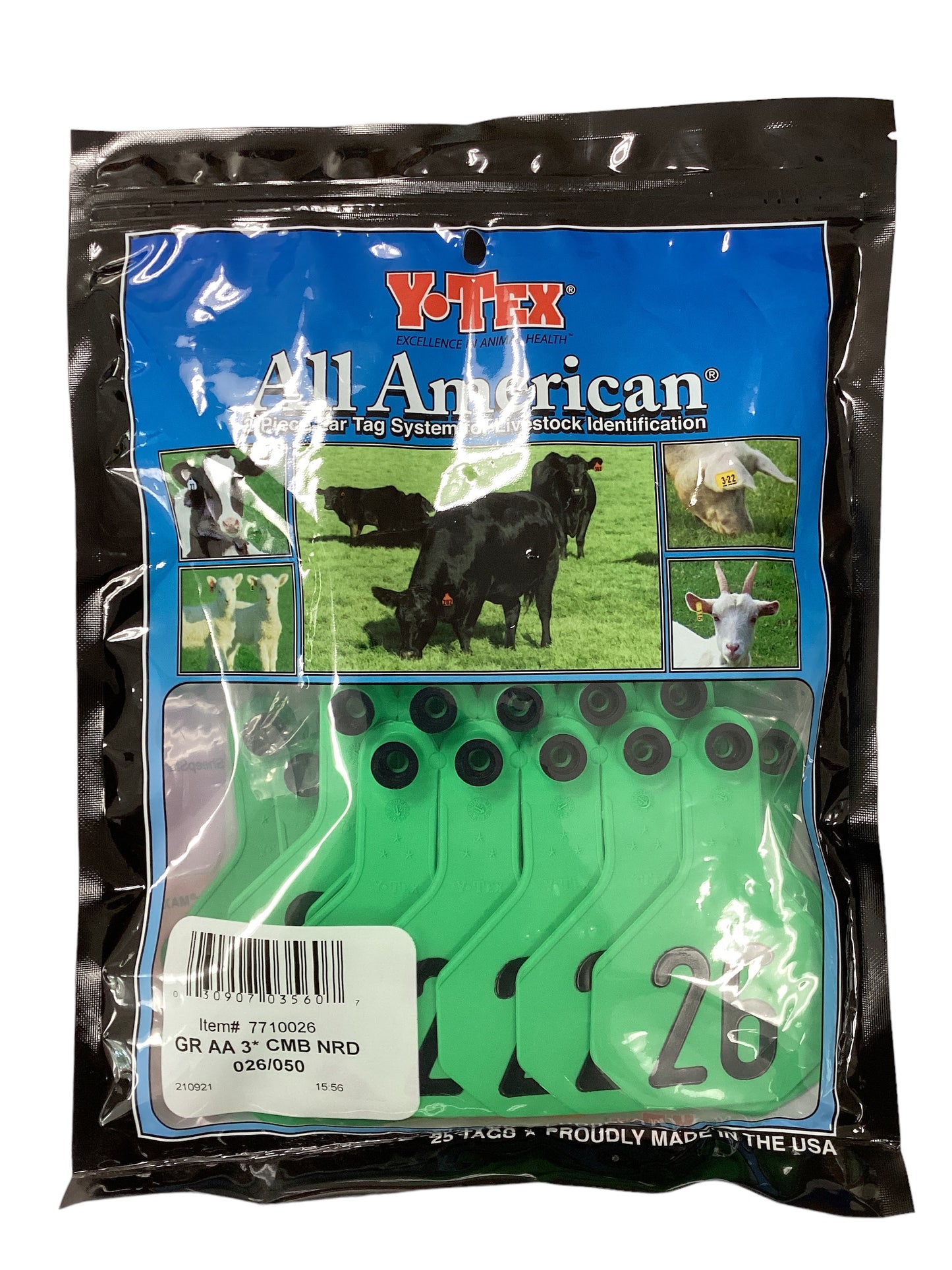 Y Tex Ear Tags Green