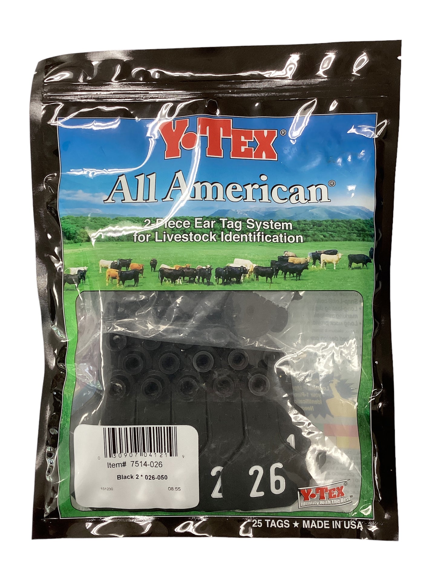 Y Tex Ear Tags Black