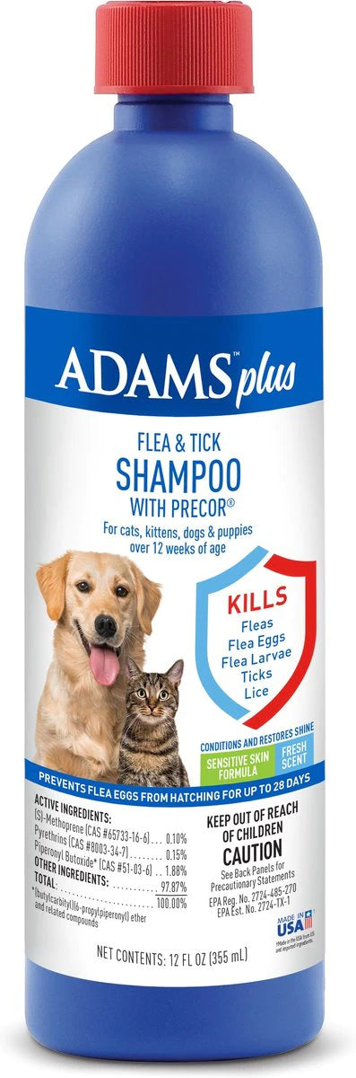 Adams Flea & Tick Shampoo 12 oz