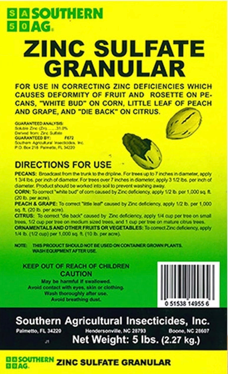 Zinc Sulfate Granular 5 lb