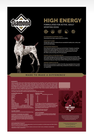 Diamond High Energy Dog Food 50 lb