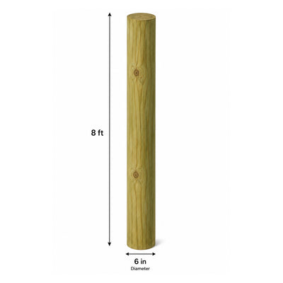 Treated Wood Fence Posts 6-in x 8-ft