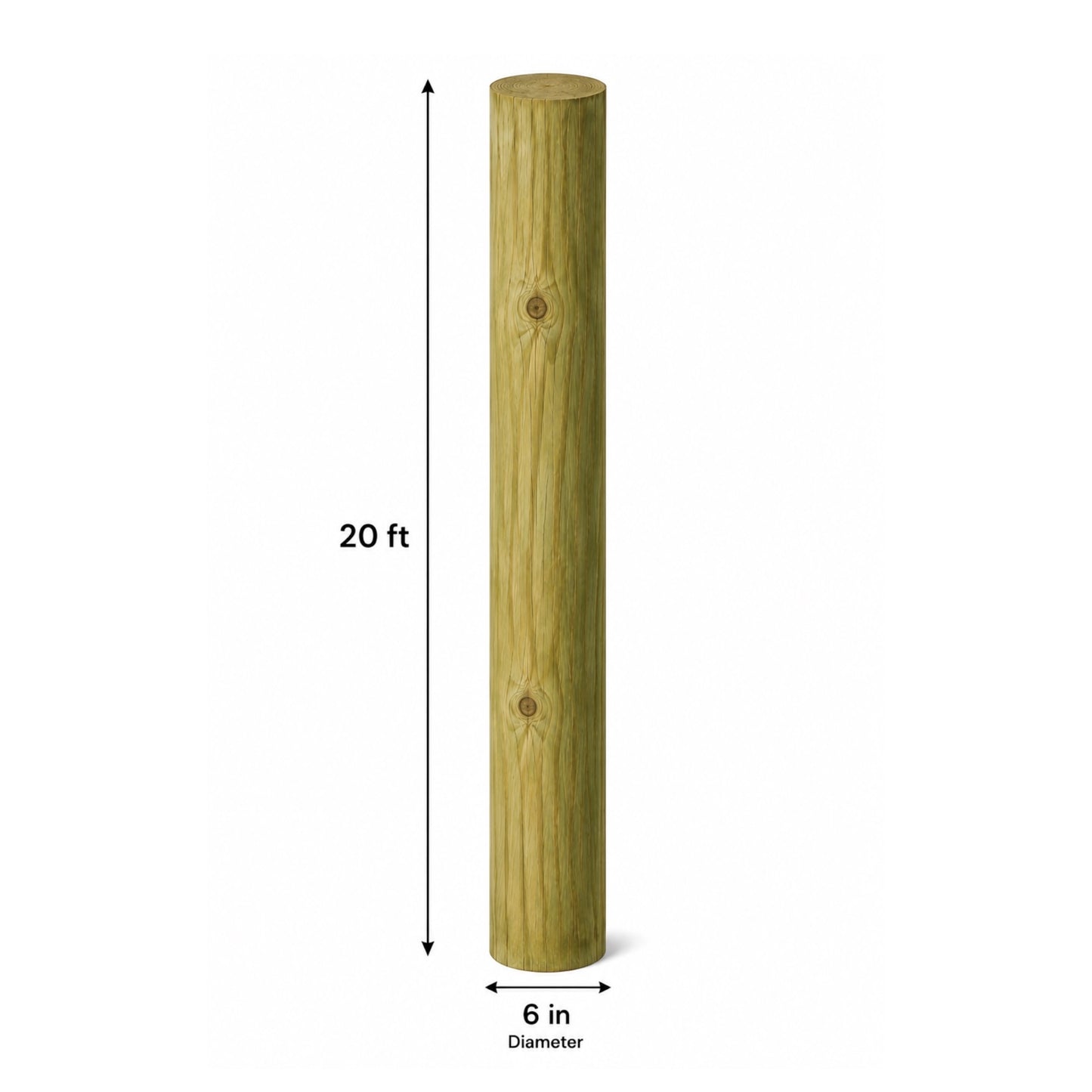 Treated Wood Fence Posts 6-in x 20-ft