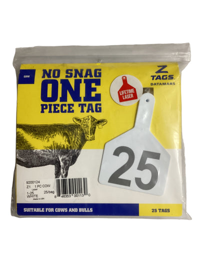 Z Tags One-Piece Tag Cow Size