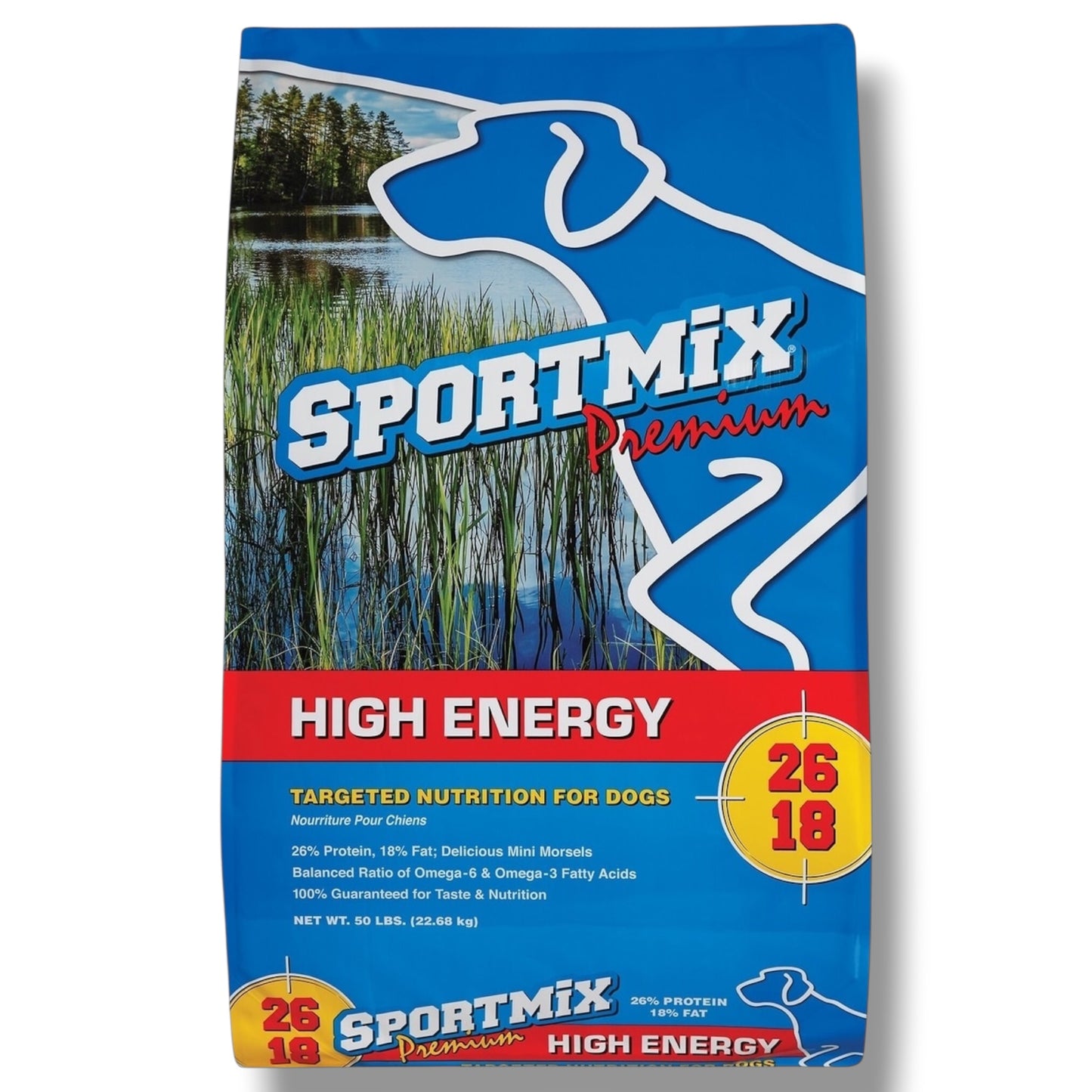Sportmix High Energy 26/18 Adult Dog Food Blue Bag 50-lbs