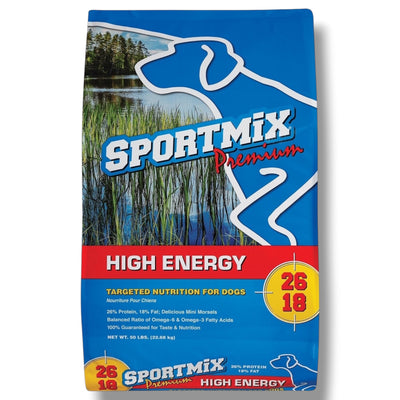 Sportmix High Energy 26/18 Adult Dog Food Blue Bag 50-lbs