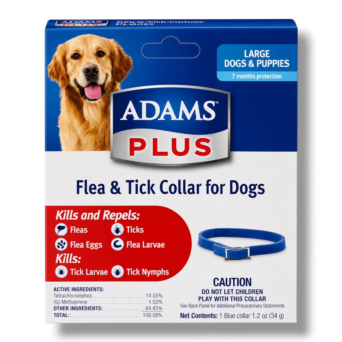 Adams Flea & Tick Collar for Dogs & Puppies (Large)