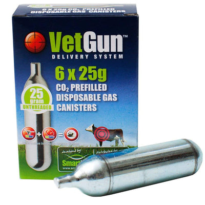 Vet Gun CO2 Cartridge 6 pack 25 gm
