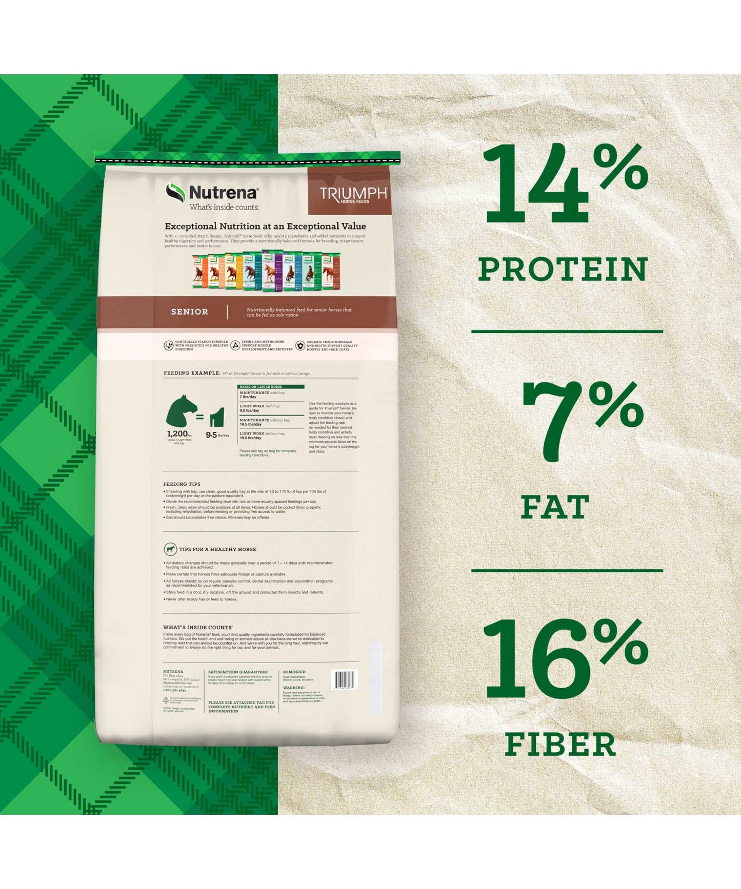 Nutrena Triumph 14% Senior Horse Feed 50-lbs