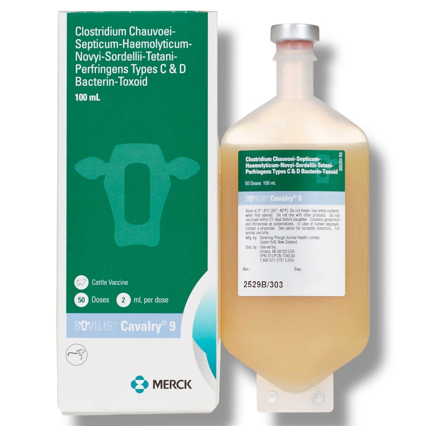 Bovilis Cavalry 9 Cattle Vaccine by Merck, 50 Dose