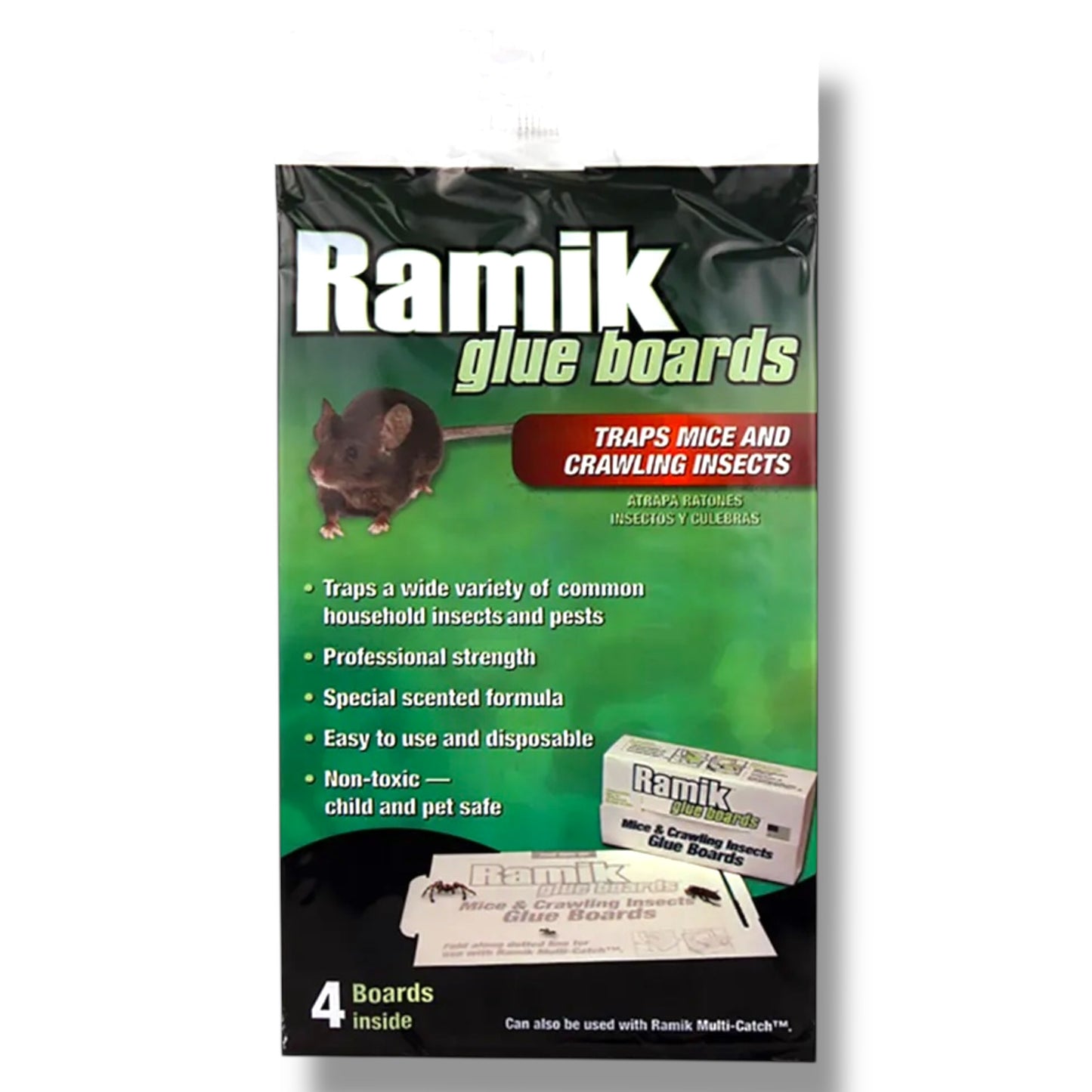 Ramik Mouse and Crawling Insect Glue Boards, 4 Pack
